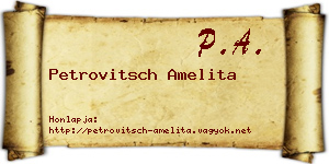 Petrovitsch Amelita névjegykártya