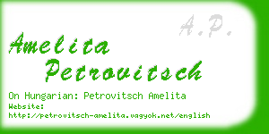 amelita petrovitsch business card